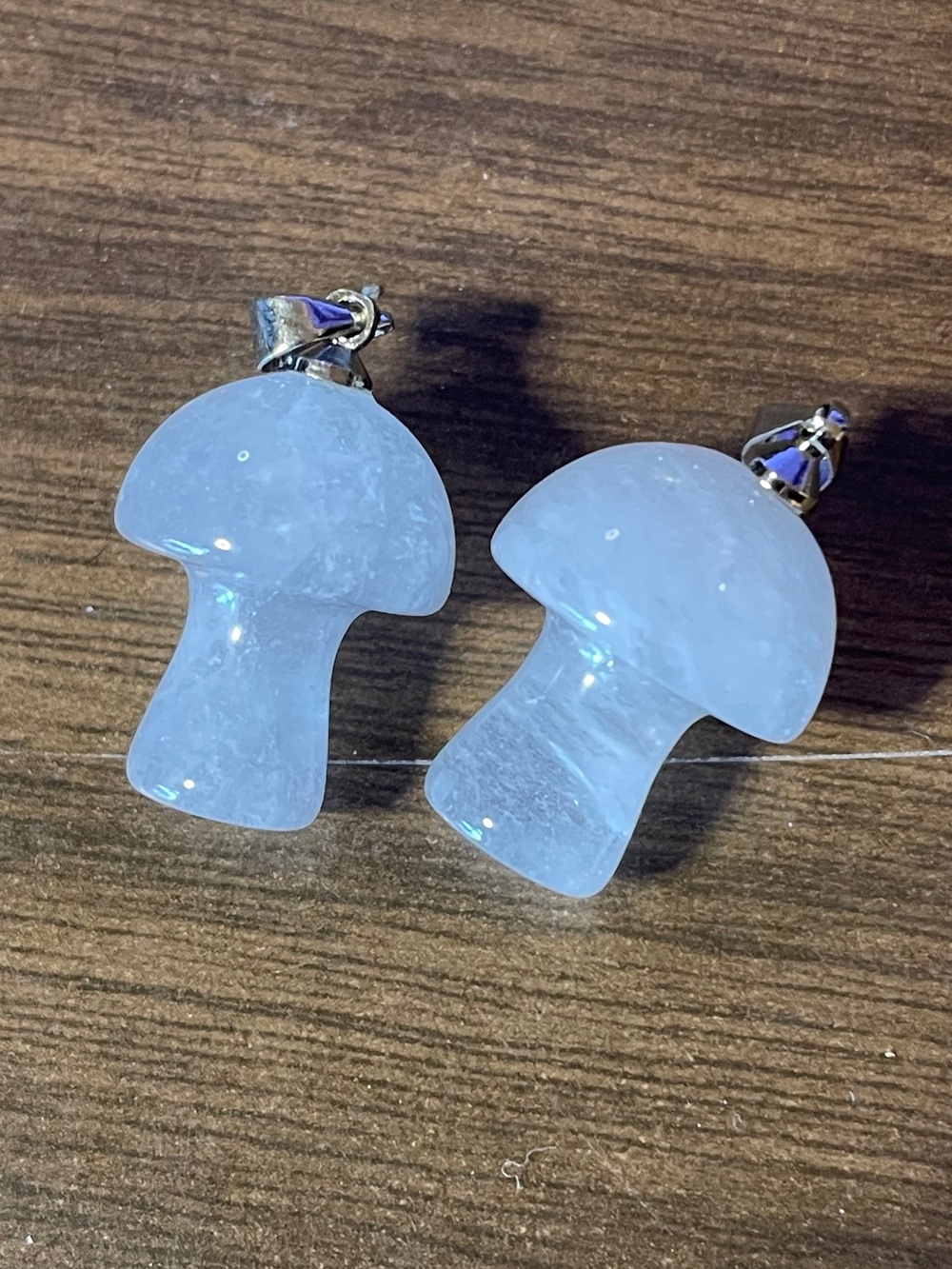Clear Quartz Mushroom Pendant one Light White Crystal 2 available